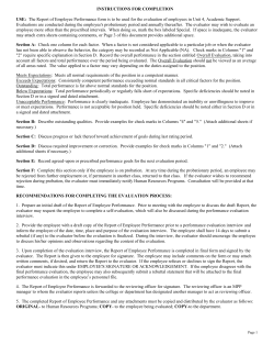 APC (Unit 4) Performance Evaluation Form