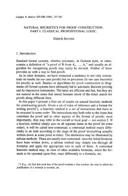 NATURAL HEURISTICS FOR PROOF CONSTRUCTION. PART L