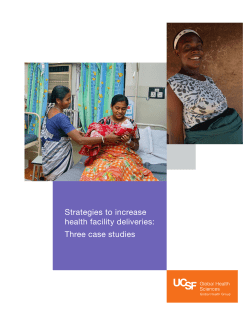 Strategies to increase health facility deliveries: Three case studies