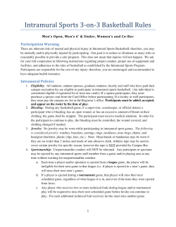 Intramural Sports 3-‐‑on