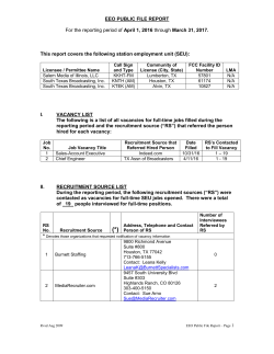 EEO PUBLIC FILE REPORT