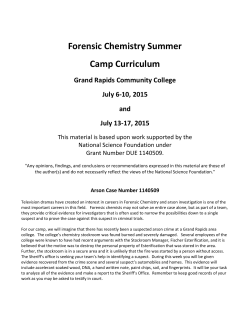 Arson Case Number 1140509 Summer 2015