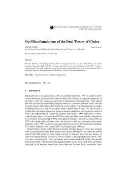 On Microfoundations of the Dual Theory of Choice
