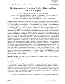 Physiological and Nutritional Profile of National level Basketball