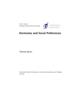 Hormones and Social Preferences - Description