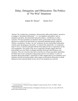 Delay, Delegation, and Obfuscation: The Politics of "No