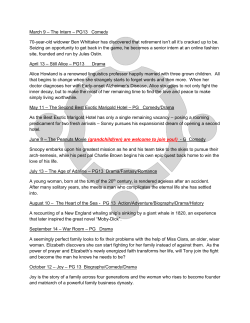 March 9 &ndash; The Intern &ndash; PG13 Comedy 70-year