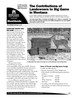 The Contributions of Landowners to Big Game in Montana