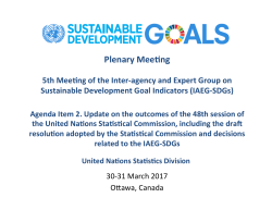 2.Update on Outcome of Statistical Commission and