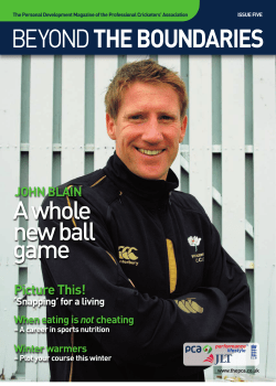 A whole new ball game - The Professional Cricketers` Association