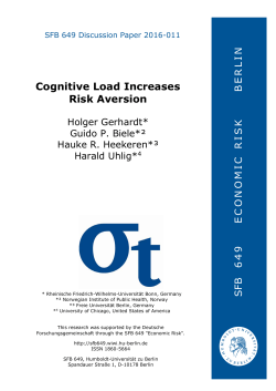 Cognitive Load Increases Risk Aversion - Humboldt