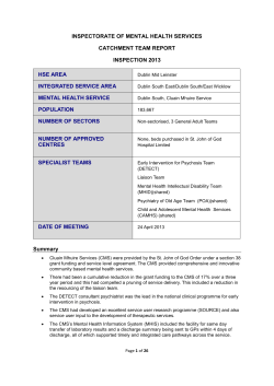 inspectorate of mental health services catchment team report