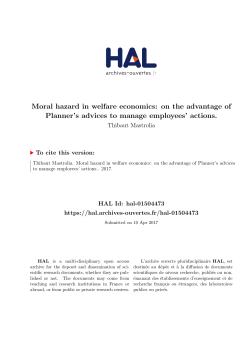 Moral hazard in welfare economics: on the advantage of
