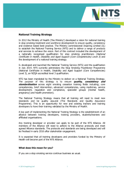 National Training Strategy Certificate in Health, Disability and Aged
