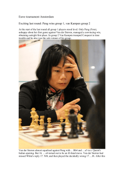 Euwe tournament Amsterdam Exciting last round: Peng wins group