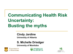 Communicating Health Risk Uncertainty: Busting the myths