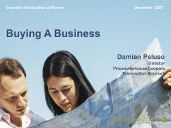 2007 BI pres - Canadian Association of Movers