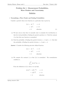 Problem Set 5: Measurement Probabilities, Wave