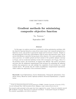 Gradient methods for minimizing composite objective function