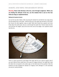 Making and USING THE QUADRANT DEVICE