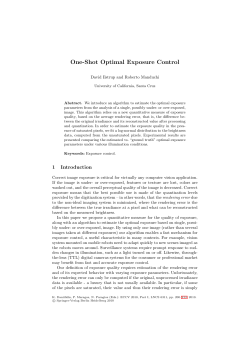 One-Shot Optimal Exposure Control - University of California, Santa