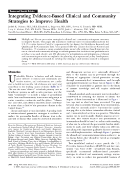 Integrating Evidence-Based Clinical and Community Strategies to