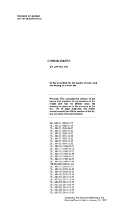 consolidated - Ville de Beaconsﬁeld