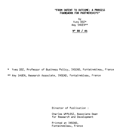 "FROM INTENT TO OUTCOME: A PROCESS