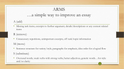 ARMS *a simple way to improve an essay