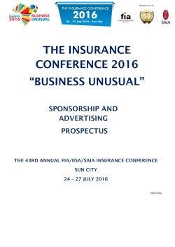 the insurance conference 2016 &ldquo;business unusual&rdquo;