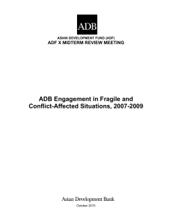 ADB Engagement in Fragile and Conflict