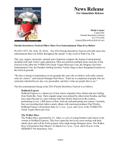The free entertainment lineup at the 2014 Florida Strawberry