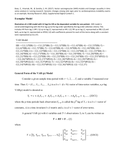 Exemplar Model General Form of the VAR (p) Model Consider a