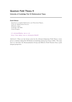 Quantum Field Theory II - damtp
