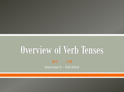 Overview of Verb Tenses