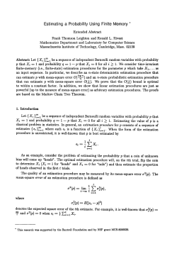 Estimating a probability using finite memory