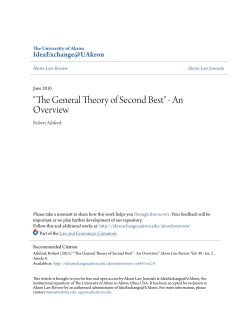 "The General Theory of Second Best" - An