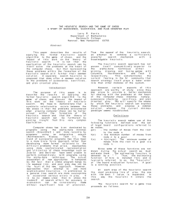 THE HEURISTIC SEARCH AND THE GAME OF CHESS A