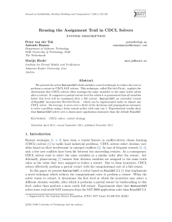 Reusing the Assignment Trail in CDCL Solvers system description