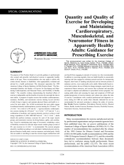 Quantity and Quality of Exercise for Developing and Maintaining