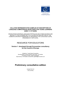 Table of a Representative Sample of Descriptors of Language
