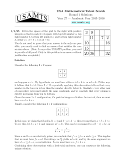 USA Mathematical Talent Search Round 1 Solutions Year 27