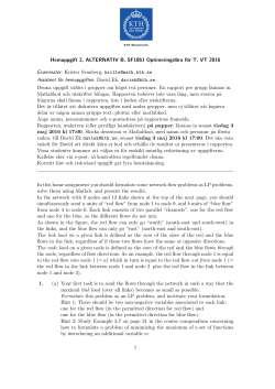 Hemuppgift 2, ALTERNATIV B, SF1861 Optimeringsl&auml;ra f&ouml;r T