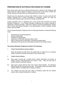 preparation of s2 pupils for choice of course