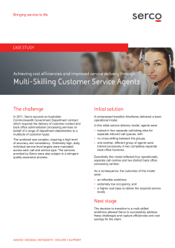 Multi-Skilling Customer Service Agents