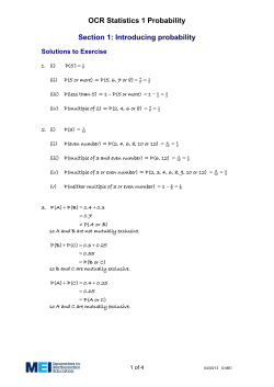 OCR Statistics 1 Probability
