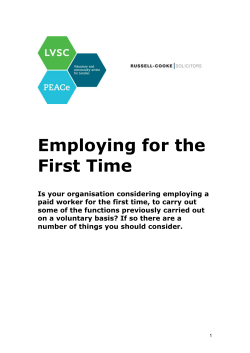 Is your organisation considering employing a worker for the first time