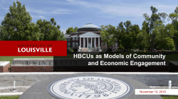 HBCUs as Models of Community and Economic Engagement