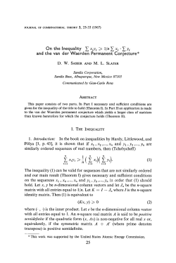 On the Inequality Y, xiyi >~ 1/ny xi . y,y~ and the van