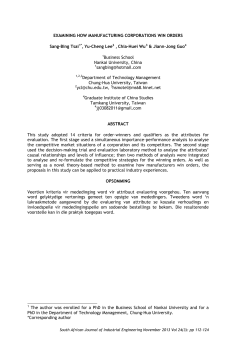 EXAMINING HOW MANUFACTURING CORPORATIONS WIN